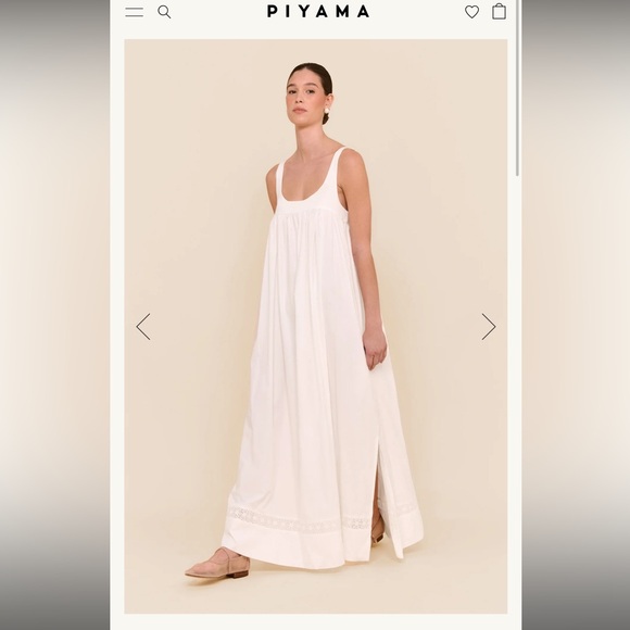 NWT - Piyama Giselle Lounge Dress Cotton Modal Off White (sold out on piyama!) - Picture 6 of 7